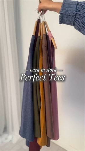 Our Perfect Tees are back in stock! 😍 Now in a varitey of styles and colors, perfect for fall layering! #christopherandbanks #exclusivelycb Shop Perfect Tees: https://tinyurl.com/5cdexc7e | Christopher and Banks