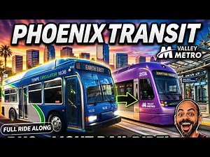 Phoenix Light Rail & Tempe Circulator Bus Ride Along | Valley Metro Full Ride