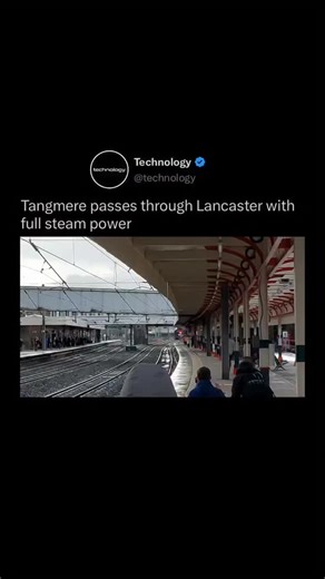 @teknologi.co on Instagram: "Tangmere storms through Lancaster station under full steam, showcasing classic British steam engineering in motion. The power, sound, and scale of the locomotive highlight the precision and durability of mid-century rail technology. Moments like this capture the enduring impact of mechanical design on modern rail heritage. Love technology #automotive #train #transportation #video technology"