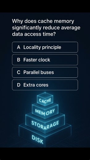 QUIZVERSE on Instagram: "Why does cache memory significantly reduce average data access time?"