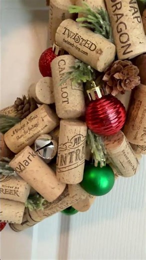 Colorful Christmas Cork Wreath