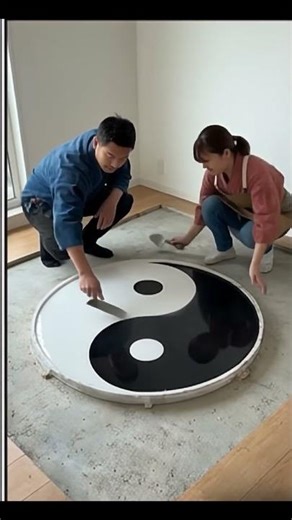 Making a Epoxy TAI CHI Logo in Living Room