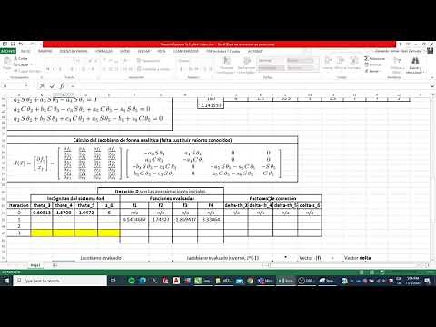 MÉTODO NUMÉRICO NEWTON - RAPHSON. Sistema de ecuaciones NO LINEALES 4x4. Solución utilizando EXCEL.