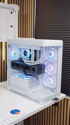This PC build using only Corsair parts is one of my cleanest builds yet! #corsair #gamingpc #whitepc