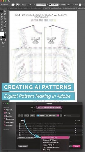 46/49 Saving Your Pattern as an Ai Pattern - Digital #PatternMaking in #AdobeIllustrator