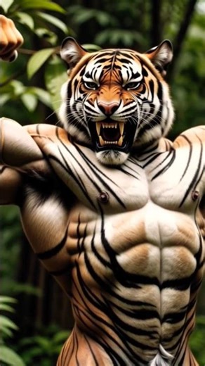 The bodybuilder Tiger. #shorts #ai #viral #cartoon