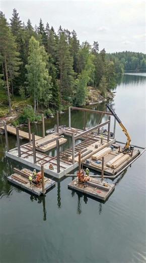 Building on Water — The Ultimate Floating House Challenge #construction #viral