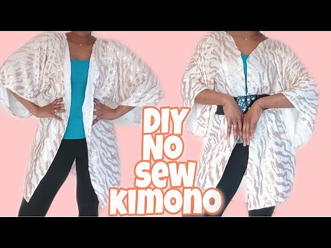HOW TO MAKE A NO SEW SEQUIN KIMONO | DIY NO SEW KIMONO JACKET | HOW TO MAKE A KIMONO JACKET