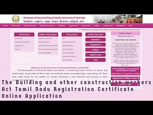 TN Building and other construction workers Act(BOCW) Registration Certificate Online Application