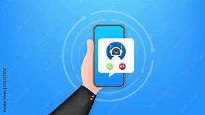 Business card with robo call. Mobile phone. Robo call. Cpam. Motion graphics.