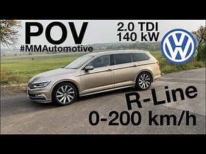 2017 Volkswagen Passat R-Line 2.0 TDI POV Test Drive + Acceleration 0 - 200 km/h
