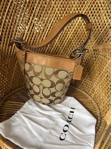 Coach Vintage Monogram Canvas Signature Handbag /shoulder Bag - Etsy