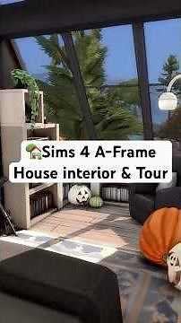 🏡 The Sims 4 A-Frame House | Interior & Cozy Tour 🍁#thesims4 #sims4 #shorts