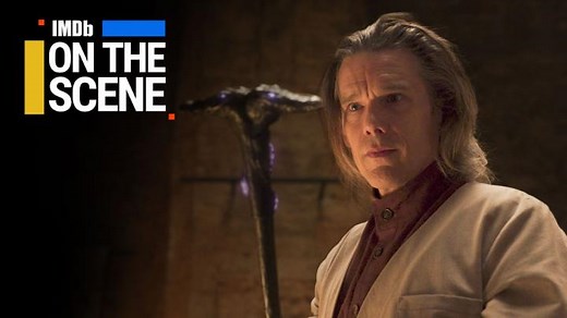 Marvel's #MoonKnight opens with cult leader Arthur Harrow, played by #EthanHawke, listening to Bob Dylan while putting shards of glass in his sandals—and it turns out the scene was actually Hawke's own creation. https://imdb.to/3FEORMV | IMDb