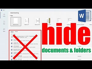 How to hide recent documents in Word