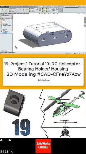 19-SolidWorks |Helicopter| Bearing Holder/ Housing #3d #cadsoftwaretutorial #solidworks #engineering