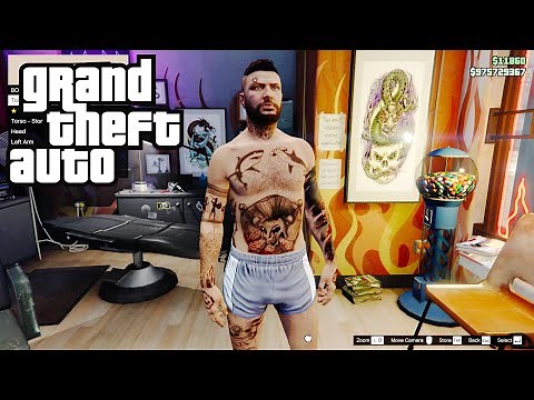 All Tattoos in GTA 5 Online TATTOO Guide ! Best TATTOOS ! NEW! SHOWCASE - Tutorial
