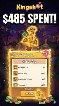 SPENT $485 On The 1-Year Anniversary 🤯 Best Pack In The History Of #kingshot! #gaming #mobilegaming