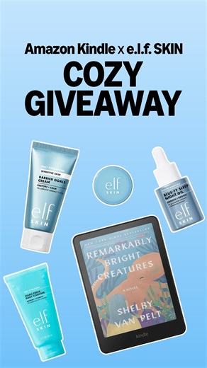 Amazon Kindle on Instagram: "GIVEAWAY ALERT! Time to enter your cozy self-care era! ✨ WHAT YOU WIN: Kindle Colorsoft and stand Clean Freak Daily Cleanser Blue-ty Sleep Oil NEW! Barrier Goals Cream Holy Hydration! Lip Mask HOW TO ENTER: Follow @amazonkindle and @elfskincare Tag three of your snow day besties! NO PURCHASE NECESSARY. U.S. residents only. 18+. See official rules: http://amzn.to/rules. Contest ends December 26, 2025 at 11:59pm PST. Winners will be selected at random and notified via