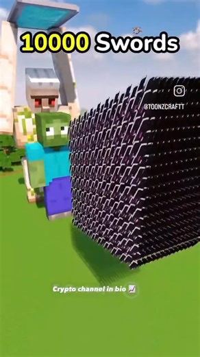 Zombies 🧟‍♂️ vs 10000 Swords 🗡 Minecraft #shorts #minecraft #herobrine #satisfying