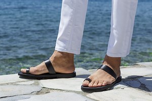 Sandales en cuir pour hommes, Sandales grecques romaines élégantes pour hommes, Claquettes en cuir pour hommes, Sandales noires confortables d'été pour hommes, CRONOS - Etsy France