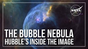 You can't burst this bubble. 🫧 The Bubble Nebula is located about 7,100 light-years away. The big "bubble" is material shedding off a star at its center! The star is about 4 million years old, and in 10-20 million years it will likely detonate in a supernova explosion. Hubble made its first observations of the Bubble Nebula #OTD in 1992, and captured this nebula again to celebrate Hubble's 26th anniversary in 2016. Read more: https://go.nasa.gov/47irt7x #NASA #Hubble #OnThisDay #history #nebula