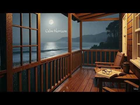 Relaxing Sleep Music #36 | Full Moon Ocean View, Calm Piano & Gentle Waves