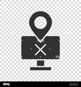Computer navigation icon in flat style. Monitor pin gps vector illustration on white isolated background. City area location business concept Stock Vector Image & Art - Alamy