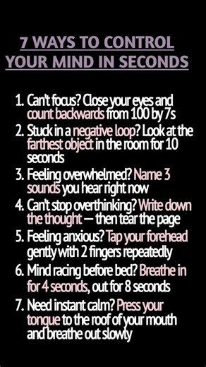 7 Ways to Control Your Mind in Seconds#tricks#psychology#selfimprovement