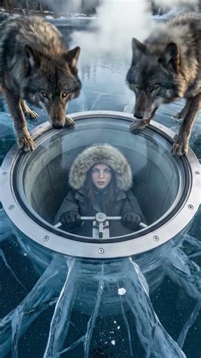 Trapped Under Ice: One-on-One with Wolves 🐺❄️