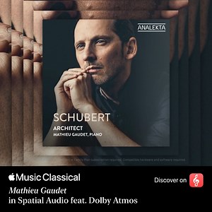 Released in Spatial Audio, you can enjoy all the nuances present in Mathieu Gaudet’s new album on Apple Music. Architect is the eighth volume from the pianist’s remarkable and ongoing collection of Schubert’s Complete Piano Works and features the great Sonata in C minor, D. 958. 🎧 Listen on Apple Music or download Apple Music Classical, the app designed for classical: https://apple.co/3QuykRE | Outhere Music