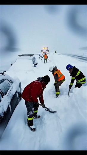 Highway Becomes Snow Canyon #naturaldisasters #viraltiktok #blizzard ##naturepower #aidisaster
