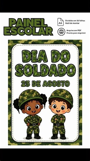 Painel Dia do Soldado #professora #infantil #professortv