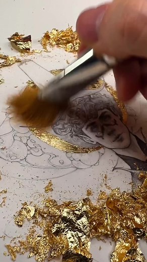 "The Professor of Calm Optimism" ✨ Doing some gold leafing tonight on ...