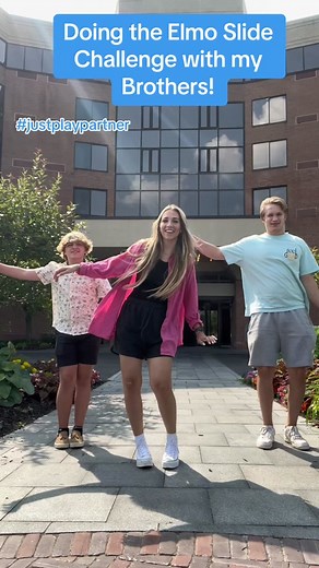 #JustPlayPartner Doing the Elmo Slide Challenge on my brothers! Every time they hear it, they have to do the Elmo Slide! 💙 @Sesame Street @Just Play #ElmoSlide #SesameStreet