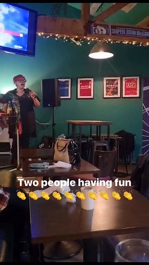 Two music lovers having fun in Dudley last night | Michael Withnall