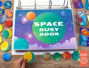 Space Busy Book. Printable Preschool, Pre-k, Kindergarten Learning Binder. Solar System Learning Activity. - Etsy