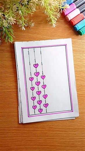 Beautiful Border Design Ideas for Project Work #shortvideo #shortsviral #shorts #shortsfeed #fyp