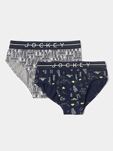 Buy Jockey Boys Pack Of 2 Super Combed Cotton Printed Brief With Ultrasoft Waistband NB01 -  - Apparel for Boys