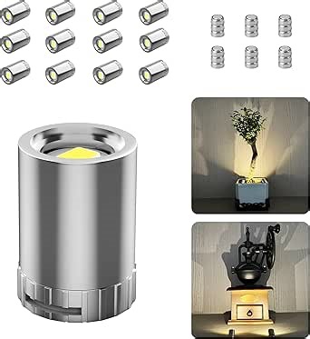 Novantl 12 Pack Mini Lights, Warm White Mini LED Spotlight, Small LED Lights for Crafts, Small Display Light Battery Powered, Wireless Dollhouse Light, Miniature Spotlights for Displays, Party,Wedding
