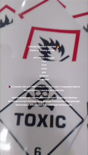 STICKER SIGNAGE PRINTING 🔥 thanks for trusting sir ronel 🎉 other sticker available: vinyl kraft matte gold aluminum holographic 🇵🇭for inquiries visit us at PRINTPHILCO 4th floor room 7 Cooperative Bank of Benguet Building Lakandula St Baguio City #printingbusinessph #printingbusiness #sticker #Lakandula #printing #printingservicesph #stickerprinting #signage #stickershop #signagedesign #stickerdesign #stickerlabel #stickerlabelsph #stickerpaper