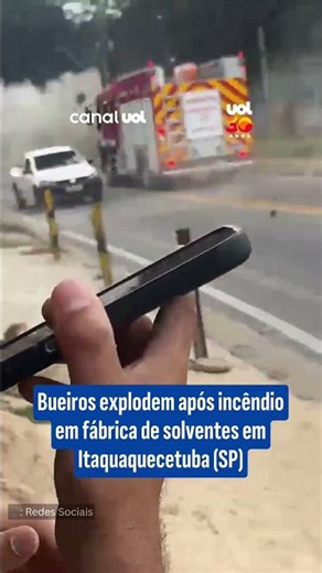 Manhole covers explode during fire at solvent factory in Itaquaquecetuba (SP)