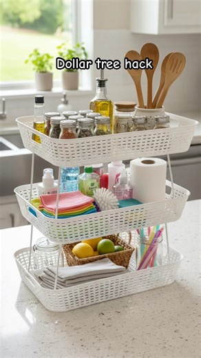 Amazing dollar tree Storage hack🌳