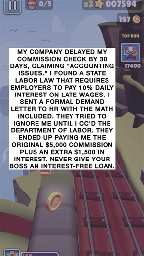 I charged my boss $1,500 in interest for a late paycheck! 💸📈 #reddit #layoffs #career #shorts