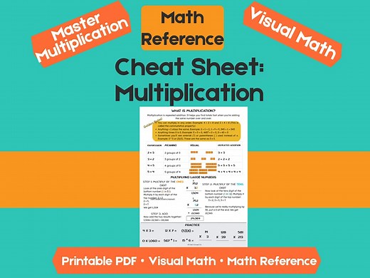 Multiplication Cheat Sheet | Visual Math Reference With Practice   Answer Key (grades 2–5) - Etsy UK