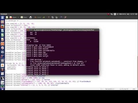 Import Gmsh file into openFoam and solve Laminar Flow past 2D Cylinder