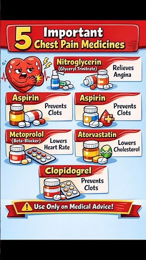 Chest Pain? These 5 Medicines Can Help! 🚨 #shortsfeed