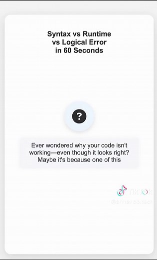 Syntax vs Runtime vs Logical Error Explained