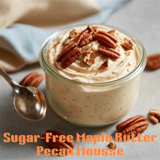 🍁 Sugar-Free Maple Butter Pecan Mousse A buttery, nutty, cloud-like mousse kissed with maple essence — decadent and sugar-free perfection. 📝 Ingredients 1 cup heavy cream 4 oz cream cheese, softened 2 tbsp butter, melted 1/4 cup powdered monk fruit sweetener 1/2 tsp maple extract (sugar-free) 1/2 tsp vanilla extract 1/4 cup chopped toasted pecans 👩‍🍳 Steps to Create In a medium bowl, beat cream cheese, butter, and sweetener until fluffy. Mix in maple and vanilla extracts. In a separate bowl,