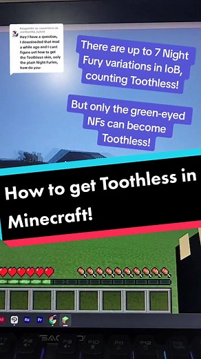 Respondendo a @stardustthe_hybrid Here's how to get your own Toothless with the Isle of Berk mod! #httydtoothless #toothless #httyd #howtotrainyourdragon #minecraft #minecraftmods #minecraftisleofberk #minecraftmemes #gamer #crypticpaw